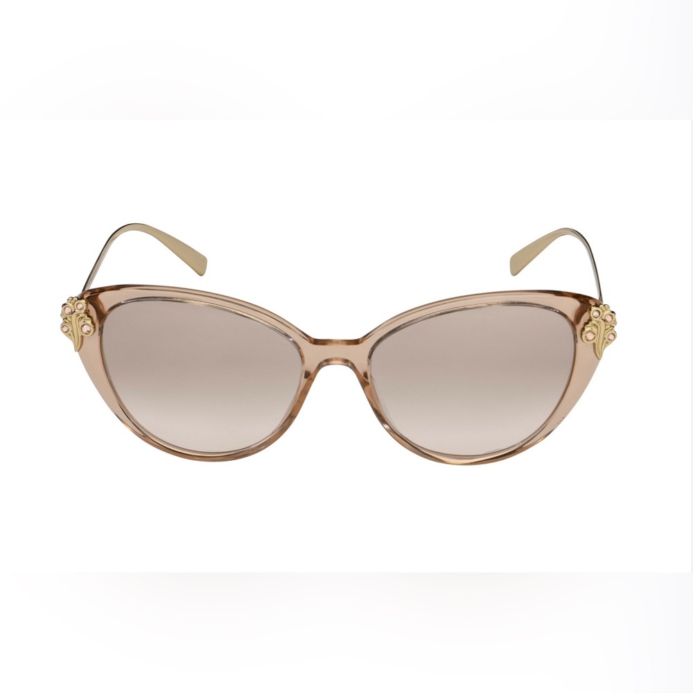 *NWT* VERSACE Sunglasses Transparent Brown w/ Brown Mirror Gradient Silver Lens